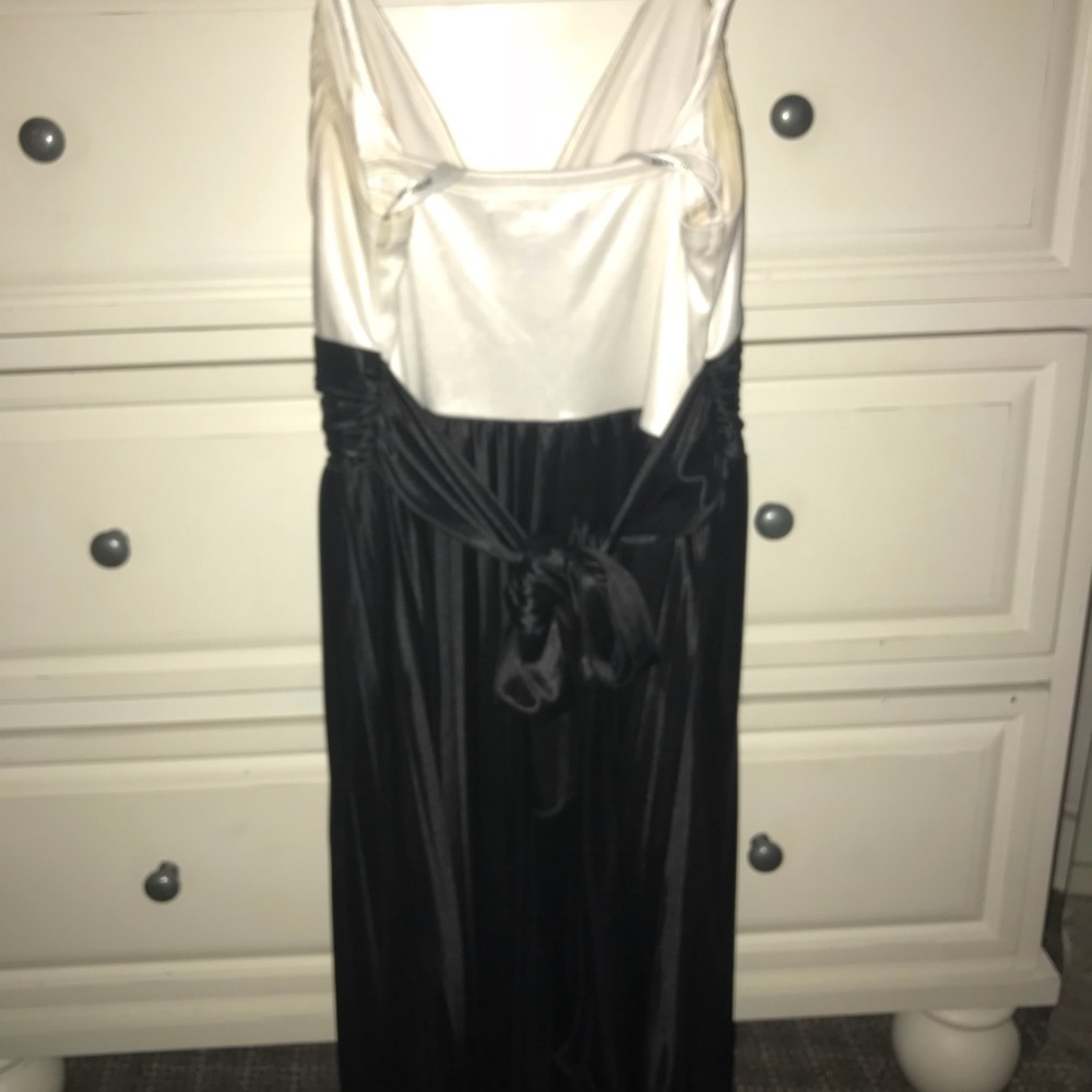 Black and White Satin Dress